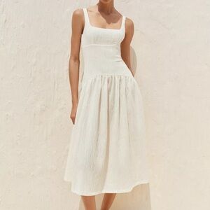 Zara ecru Midi Dress